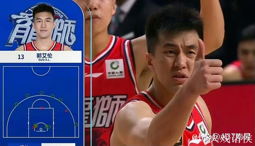 郭艾伦爆砍32分6记三分破纪录 广州大胜吉林